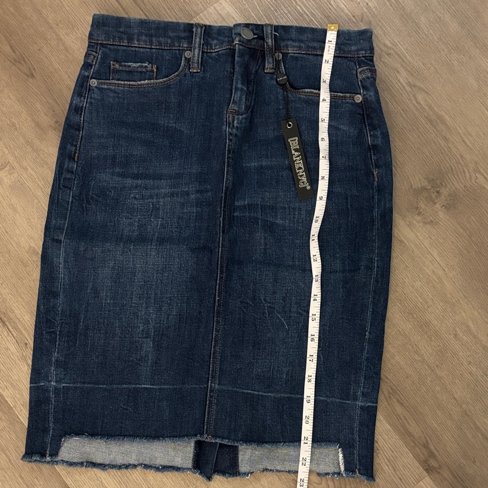 Blank NYC Dark Blue Denim Pencil Skirt